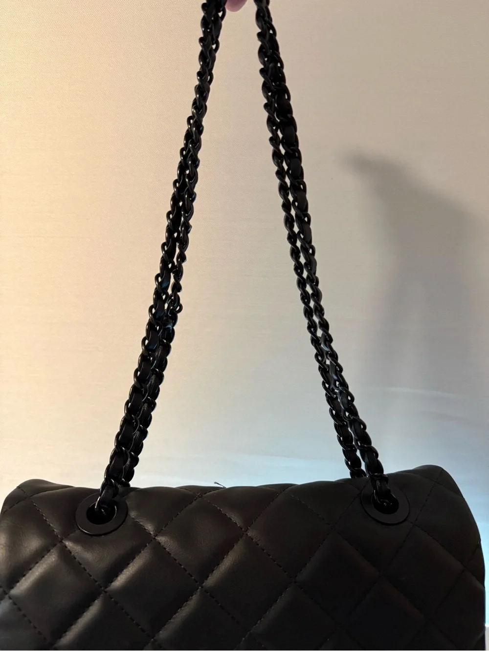 Aldo Black Quilted Shoulder Bag with Chain Strap